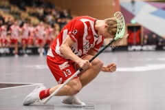 20240217 Pixbo IBKs Arvid Äse under innebandymatchen i SSL herr mellan Pixbo IBK och Hagunda IF den 17 februari 2024 i Mölnlycke.