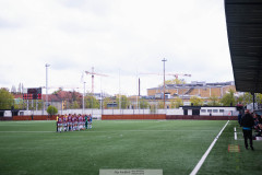 20260510 under fotbollsmatchen i Division 2 Dam Sydvästra Götaland mellan Qviding FIF och Eriksbergs IF den 10 maj 2026 på Valhalla IP i Göteborg. 
Foto: Filip Kauffeldt