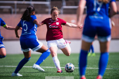 20260510 under fotbollsmatchen i Division 2 Dam Sydvästra Götaland mellan Qviding FIF och Eriksbergs IF den 10 maj 2026 på Valhalla IP i Göteborg. 
Foto: Filip Kauffeldt