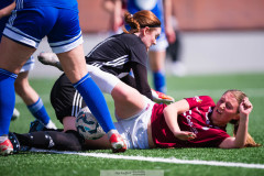 20260510 under fotbollsmatchen i Division 2 Dam Sydvästra Götaland mellan Qviding FIF och Eriksbergs IF den 10 maj 2026 på Valhalla IP i Göteborg. 
Foto: Filip Kauffeldt