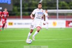 20240615 Degerfors IFs Bernardo Morgado under fotbollsmatchen i Superettan mellan Skövde AIK och Degerfors IF den 15 juni 2024 på Södermalms IP i Skövde.