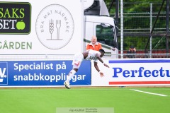 20240615 Degerfors IFs Mamadouba Diaby under fotbollsmatchen i Superettan mellan Skövde AIK och Degerfors IF den 15 juni 2024 på Södermalms IP i Skövde.