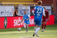 20240430 IK Oddevolds Adam Engelbrektsson under fotbollsmatchen i Superettan mellan Skövde AIK och IK Oddevold den 30 april 2024 på Borås Arena i Borås.