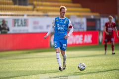 20240430 IK Oddevolds Viktor Krüger under fotbollsmatchen i Superettan mellan Skövde AIK och IK Oddevold den 30 april 2024 på Borås Arena i Borås.