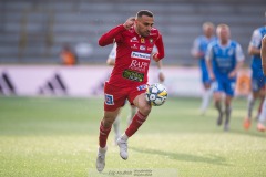 20240430 Skövde AIKs Sargon Abraham under fotbollsmatchen i Superettan mellan Skövde AIK och IK Oddevold den 30 april 2024 på Borås Arena i Borås.