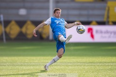 20240430 IK Oddevolds Liridon Kalludra under fotbollsmatchen i Superettan mellan Skövde AIK och IK Oddevold den 30 april 2024 på Borås Arena i Borås.