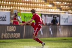 20240430 Skövde AIKs Emil Skillermo under fotbollsmatchen i Superettan mellan Skövde AIK och IK Oddevold den 30 april 2024 på Borås Arena i Borås.