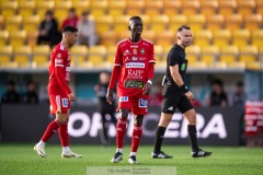 20240430 Skövde AIKs Mamadou Ousmane Diagne under fotbollsmatchen i Superettan mellan Skövde AIK och IK Oddevold den 30 april 2024 på Borås Arena i Borås.