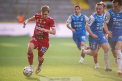 20240430 Skövde AIKs Samuel Sörman under fotbollsmatchen i Superettan mellan Skövde AIK och IK Oddevold den 30 april 2024 på Borås Arena i Borås.