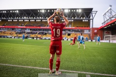 20240430 Skövde AIKs Samuel Sörman under fotbollsmatchen i Superettan mellan Skövde AIK och IK Oddevold den 30 april 2024 på Borås Arena i Borås.