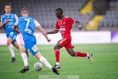 20240430 Skövde AIKs Mamadou Ousmane Diagne under fotbollsmatchen i Superettan mellan Skövde AIK och IK Oddevold den 30 april 2024 på Borås Arena i Borås.