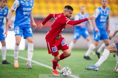 20240430 Skövde AIKs Elmar Abraham under fotbollsmatchen i Superettan mellan Skövde AIK och IK Oddevold den 30 april 2024 på Borås Arena i Borås.