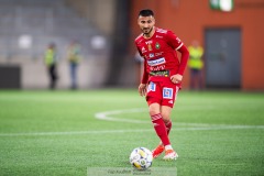 20240430 Skövde AIKs Elmar Abraham under fotbollsmatchen i Superettan mellan Skövde AIK och IK Oddevold den 30 april 2024 på Borås Arena i Borås.