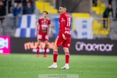 20240430 Skövde AIKs Sargon Abraham under fotbollsmatchen i Superettan mellan Skövde AIK och IK Oddevold den 30 april 2024 på Borås Arena i Borås.