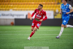 20240430 Skövde AIKs Sargon Abraham under fotbollsmatchen i Superettan mellan Skövde AIK och IK Oddevold den 30 april 2024 på Borås Arena i Borås.