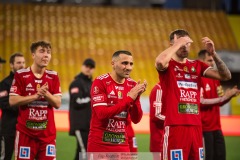 20240430 Skövde AIKs Sargon Abraham under fotbollsmatchen i Superettan mellan Skövde AIK och IK Oddevold den 30 april 2024 på Borås Arena i Borås.