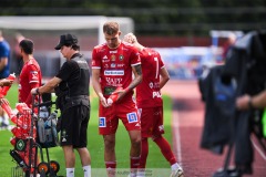 20240804 Skövde AIKs Stefan Ljubicic under fotbollsmatchen i Superettan mellan Skövde AIK och ÖIS den 4 Augusti 2024 på Södermalms IP i Skövde.