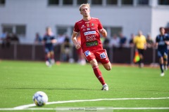 20240804 Skövde AIKs Emil Skillermo under fotbollsmatchen i Superettan mellan Skövde AIK och ÖIS den 4 Augusti 2024 på Södermalms IP i Skövde.