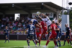 20240804 ÖIS Hampus Gustafsson under fotbollsmatchen i Superettan mellan Skövde AIK och ÖIS den 4 Augusti 2024 på Södermalms IP i Skövde.