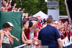 20240804 Publik under fotbollsmatchen i Superettan mellan Skövde AIK och ÖIS den 4 Augusti 2024 på Södermalms IP i Skövde.