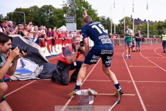 20240804 ÖIS Anton Andreasson under fotbollsmatchen i Superettan mellan Skövde AIK och ÖIS den 4 Augusti 2024 på Södermalms IP i Skövde.