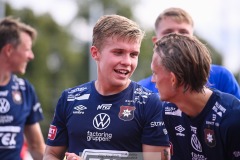 20240804 ÖIS Isak Dahlqvist under fotbollsmatchen i Superettan mellan Skövde AIK och ÖIS den 4 Augusti 2024 på Södermalms IP i Skövde.