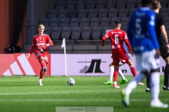20240420 Skövde AIKs Edvin Tellgren under fotbollsmatchen i Superettan mellan Skövde AIK och Trelleborgs FF den 20 april 2024 på Borås Arena i Borås.
