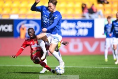 20240420 Skövde AIKs Mamadou Ousmane Diagne under fotbollsmatchen i Superettan mellan Skövde AIK och Trelleborgs FF den 20 april 2024 på Borås Arena i Borås.