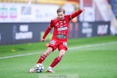 20240420 Skövde AIKs Samuel Sörman under fotbollsmatchen i Superettan mellan Skövde AIK och Trelleborgs FF den 20 april 2024 på Borås Arena i Borås.