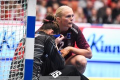 20241230 Skövde HFs Josefine Gundersen Lien under handbollsmatchen i Handbollsligan mellan Skövde HF och Skara HF den 30 december 2024 i Arena Skövde i Skövde.