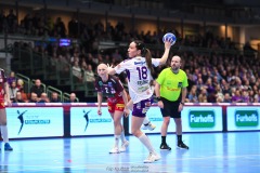 20241230 Skara HFs Melanie Felber under handbollsmatchen i Handbollsligan mellan Skövde HF och Skara HF den 30 december 2024 i Arena Skövde i Skövde.