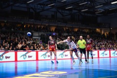 20241230 Skara HFs Melanie Felber under handbollsmatchen i Handbollsligan mellan Skövde HF och Skara HF den 30 december 2024 i Arena Skövde i Skövde.