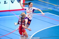 20241230 Skara HFs Melanie Felber under handbollsmatchen i Handbollsligan mellan Skövde HF och Skara HF den 30 december 2024 i Arena Skövde i Skövde.