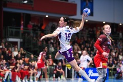 20241230 Skara HFs Melanie Felber under handbollsmatchen i Handbollsligan mellan Skövde HF och Skara HF den 30 december 2024 i Arena Skövde i Skövde.