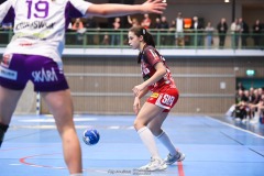 20241230 Skövde HFs Selma Hestner Olsson under handbollsmatchen i Handbollsligan mellan Skövde HF och Skara HF den 30 december 2024 i Arena Skövde i Skövde.