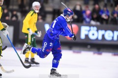 20241228 Villa-Lidköpings Christoffer Edlund under bandymatchen i Elitserien mellan Villa-Lidköping BK och Ljusdals BK den 28 december 2024 i Sparbanken Arena i Lidköping.